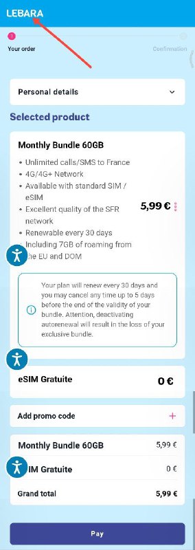 #eSIM🇫🇷Lebara PayGo eSIM简略食用教程 0⃣️首先在官网 