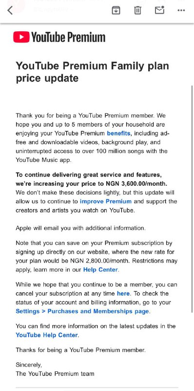 收到涨价邮件了🥲