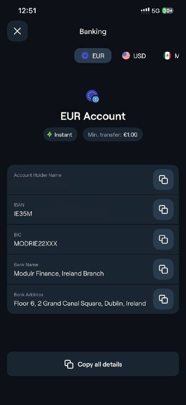 另一家45492406:Tuyo开卡是ss kyc无需地址证明，可加Apple PAY/GPAY(和其他45492406一样)银行账户是另一个kyc，需要住址证明，欧元账户是IE的个人iban(入金自动买入USDC)