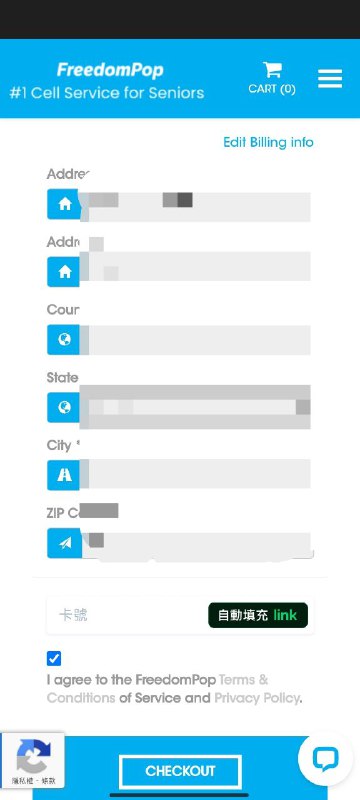 补充一点:3⃣️点击后也可能跳转到p1这个界面,此时划到最下面点击p2里下部分的那个check here,会跳转到p3,填一个和Billing info相同卡头的卡号然后点check out即可跳转到步骤4⃣️
